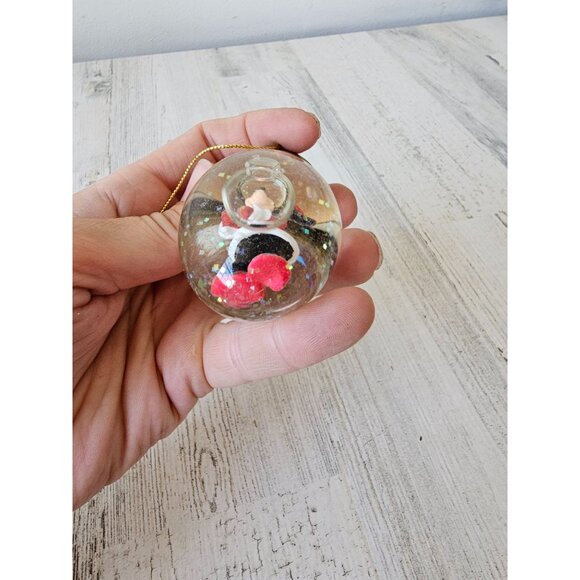 Minnie mouse bulb ornament snow globe glitter present Xmas tree - Picture 7 of 7